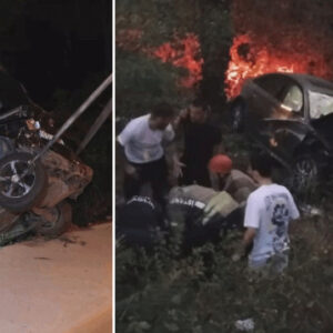 maslakta kazada savrulan iki arac ormana uctu uc kisi yaralandi NIlqOKCZ