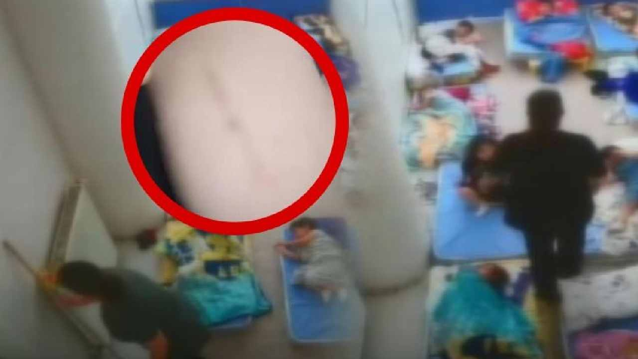 Anaokulunda çocukları çubukla dövdü! Görüntüler ortaya çıktı